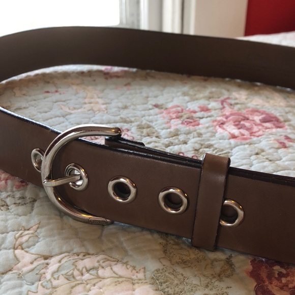Coach Accessories - Coach brown belt with silver hardware